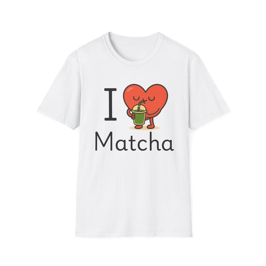 I Love Matcha T-Shirt – Cute Heart Drinking Matcha Tee | Matcha Lover Gift